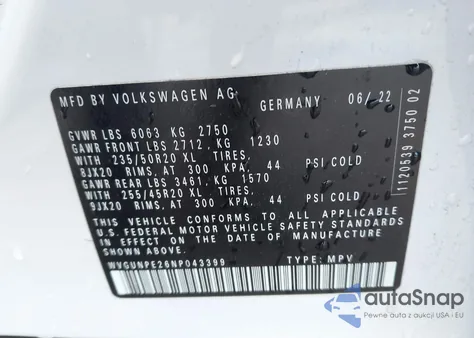 2022 Volkswagen Id.4 Awd Pro S from USA, damaged, VIN WVGUNPE26NP043399